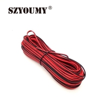 Светодиодный Удлинительный кабель SZYOUMY, 100 м/лот, 2 шпильки, тонкий медный провод, 2-контактный провод для 3528 5050, ленточный светильник AWG22 2024 - купить недорого