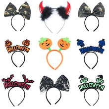 Halloween Carnival Headwear Big Spider Bow Tie Headband Party Dress Up Halloween Night Pumpkin Withch Vampiregaze Headband 2024 - buy cheap