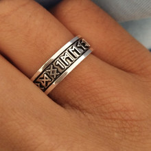 Suteyi anel viking, anel masculino e feminino com letras símbolo, vintage, nórdico, antigo, banhado a prata, bague, acessórios de joalheria, presente 2024 - compre barato