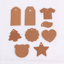 Wholesale 100Pcs/lot Brown Paper Cards Fashion Hang Tags Multi Designs Jewelry Display Cards Clothing Price Label Tag 2024 - buy cheap