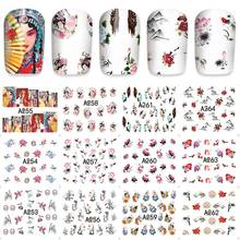 2018 12 sheet Fashion Water Transfer Nail Art Decals Stickers  Beauty Chinese style  tips  Nail Sticker Decorations DIY A253-264 2024 - buy cheap