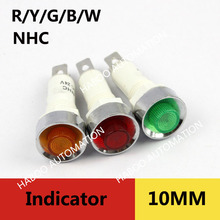 100pcs/lot mini led indicator lights dia.10mm signal indicator 12V 24V 220V, red ,green yellow color 2024 - buy cheap