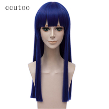Ccutoo-Peluca de pelo sintético poputepikku pipipimi, Cosplay, color azul oscuro, resistente al calor, 60cm, nueva 2024 - compra barato