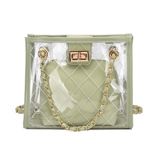 Женская прозрачная маленькая квадратная сумка через плечо с цепочкой, брендовая дизайнерская прозрачная сумка через плечо, 2019 2024 - купить недорого