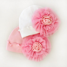 Newborn Hat Cute Big Flower Cap Baby Girls Infant Soft cotton Caps Girl Beanie Hats Children Accessories 2024 - buy cheap
