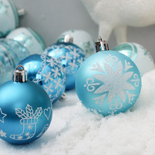 24 шт 6 см синий рисунок Рождественские шары Рождественская елка подвесной шар Декор Дерево шар украшения для рождественской вечеринки декор 2024 - купить недорого
