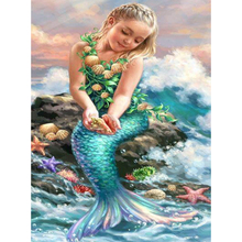 Rhinestone painting crystal Child Mermaid Home Decor DIY Diamond painting 5D cross stitch diamond embroidery KBL 2024 - buy cheap