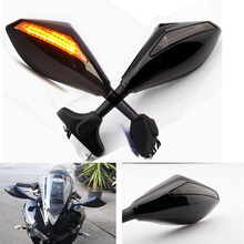 Motorcycle INTERGRATED LED Turn Signals Rearview Mirror For Honda CBR 250 500 600 1000RR / RVT1000R Suzuki Yamaha YZF R6 2024 - buy cheap