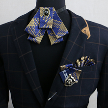 New Free Shipping fashion male MEN'S Tie pocket towel Brooch Korean wedding groom groomsman Suit British set gift box Headdress 2024 - buy cheap