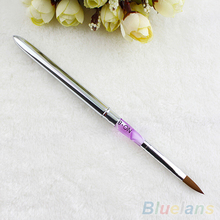 Размер 8, акриловая кисть, Соболь, розовая Съемная акриловая ручка для дизайна ногтей, 1QFB 46QB 2024 - купить недорого