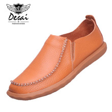 Desai mocassins de couro legítimo masculinos, sapatos casuais macios para homens, mocassins de couro sintético, super leves 2024 - compre barato