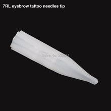 CHUSE 100 шт 7RL кончик татуировки предварительно стерилизованный одноразовый Перманентный макияж кончики татуировки для макияжа бровей колпачок для татуажа PMU 2024 - купить недорого