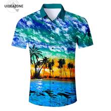 Eur Size Summer Men Shirt New Fashion Palm Tree Printed Male Casual Short Sleeve Shirt Brand Men's Clothing 3D Hawaiian Shirt 2024 - buy cheap