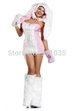 Бесплатная доставка, женский сексуальный Рождественский нарядный костюм в виде кролика, аксессуар 2024 - купить недорого