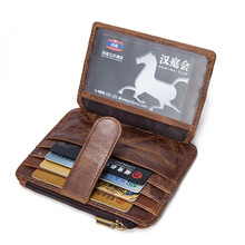 Men Wallet Business Card Holder Bank Cardholder Genuine Leather Cow Pickup Package Bus Card Holder Slim Leather Pack Bag 2024 - buy cheap