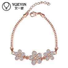 Lujosa joyería color oro rosa pulseras Bengals para mujeres boda joyería incrustado color cristal pulsera B013-B 2024 - compra barato