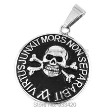 Masonic Skull Biker Pendant Stainless Steel Jewelry Classic Freemasonry Motor Biker Mason Pendant SWP0320B 2024 - buy cheap