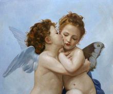 Pintura de Ángel, primer beso, William Adolphe Bouguereau, lienzo de pintura al óleo, reproducción de Arte de alta calidad, pintado a mano 2024 - compra barato