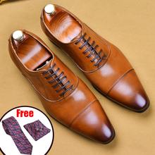 Phenkang-zapatos formales para hombre, calzado oxford de cuero genuino, zapatos italianos de vestir, zapatos de boda con cordones, brogues de cuero, 2020 2024 - compra barato