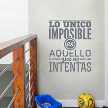 Spanish Lettering Vinyl Wall Decal Have A Try Quote Wall Sticker Inspirational Quotes Home Office Decor Nothing Impossible AZ371 2024 - buy cheap