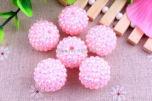 Kwoi vita Bright Jelly pink AB AAA Quality 20mm Chunky 100pcs/lot  Resin Rhinestone Ball  beads for Kids Girl  Jewelry 2024 - buy cheap