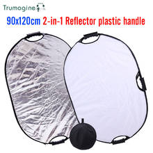 TRUMAGINE 90x120CM 2 IN 1 Silver/White Portable Collapsible Light Oval Reflector Light Reflector Diffuser Photography Reflector 2024 - buy cheap