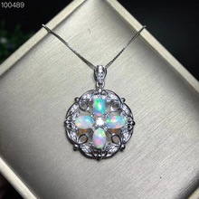 Natural Opal Necklace, Australian Sapphire, Multi-Color, 925 Silver, Global Gem Factory Wholesale 2024 - buy cheap