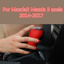 Leather Center Console Gear Shift decorative Sleeve Handbrake Protective Sleeve car styling For Mazda3 Mazda 3 axela 2014-2018 2024 - buy cheap