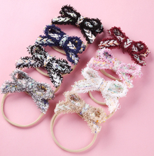 36pc/lot New 2.8" Cotton Fabric Bows Nylon Headbands Girls Rainbow Color Weaving Headbands Children Kids Hair Accessories 2024 - buy cheap