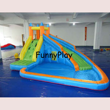 Inflatable Slide Bouncer with Pool and Free CE blower,inflatable water slide castle,oxford garden water slide games for kids 2024 - buy cheap