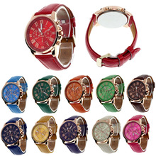 Модные женские кварцевые часы Geneva с римскими цифрами из искусственной кожи, аналоговые женские наручные часы, женские часы 2024 - купить недорого