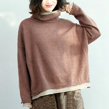 Mferier-suéter feminino de inverno, blusa feminina de gola alta, suéter coreano e pulôver com manga morcego 2024 - compre barato