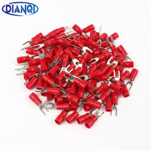 SV1.25-3 Red Furcate Terminal Cable Wire Connector Insulated Wiring Terminals electrical Lug crimp terminal 100PCS 2024 - buy cheap