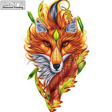 Full Square drill 5D DIY Diamond painting Colorful fox Diamond Embroidery Mosaic Cross Stitch Rhinestone decoration 2024 - buy cheap