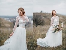 Vestidos De novia bohemios, joyas De manga larga con apliques De encaje, Vestidos De novia bohemios, Vestidos De novia De Noiva Country, 2019 2024 - compra barato