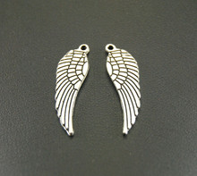 10 pcs Metal  Silver Color/Bronze Mini Angel Wings Charms Jewelry  Making DIY Handmade Craft  31x10mm 2024 - buy cheap