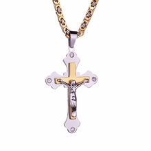 Cross Necklace INRI Crucifix Jesus Piece Pendant Biker chains Stainless Steel necklaces For women&men Punk Jewelry Accessories 2024 - buy cheap