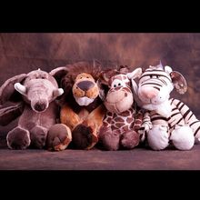 4 pieces a lot plush toys jungle lion, tiger, giraffe, elepahnt dolls gift about 25cm 2024 - buy cheap