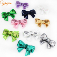 Recién llegado, 20 colores DHL 900 unids/lote Boutique 1,8 "aplique de lentejuelas Bow sin Clips 2020 niños niñas DIY accesorios para el cabello 2024 - compra barato