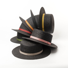 Chapéu fedoras de palha preta artesanal de tamanho médio, chapéu feminino e masculino estilo panamá jazz 2024 - compre barato