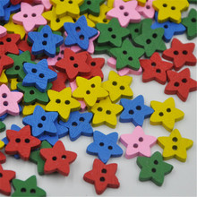 New 50/100pcs Cartoon New Dots Star Wood buttons Applique DIY Craft sewing WB303 2024 - buy cheap