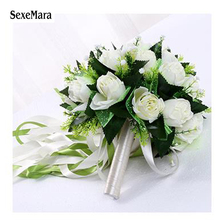 SexeMara  Wedding Bouquet Handmade Artificial Flower Rose buque casamento Bridal Bouquet for Wedding mariage 2024 - buy cheap