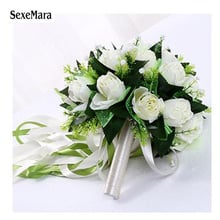 SexeMara-ramo de flores artificiales hecho a mano, rosa, para bodas, boda 2024 - compra barato