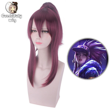 Disfraz de Anime LOL KDA Akali para mujer, peluca de pelo sintético resistente al calor, disfraz de Halloween de los Rogue Assassin Akali 2024 - compra barato