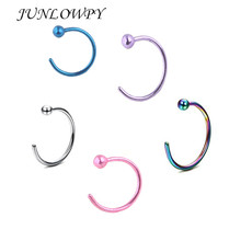 Кольцо для носа JUNLOWPY с покрытием из титана кольцо для пирсинга носа интимное украшение для тела серьга-гвоздик для носа 2024 - купить недорого