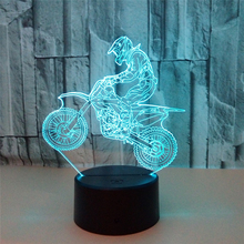 Lámparas de mesa LED 3D para motocicleta, luz nocturna LED con Control remoto y táctil, batería AA, 7 colores, lámpara de escritorio, iluminación decorativa para dormitorio 2024 - compra barato