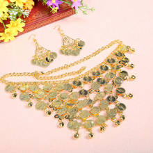 Belly Dance Jewellery Costume Set Coin Necklace & 2 Earrings Jewelry Dancing NEW 2024 - buy cheap