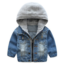 Джинсовая куртка для маленьких мальчиков 2020, осенне-зимние куртки для мальчиков, пальто, детская верхняя одежда, пальто для девочек, куртка, детская одежда, От 2 до 7 лет 2024 - купить недорого
