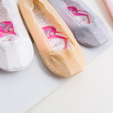 Summer women girl Silica Gel Lace Boat Socks Invisible Cotton Sole Non-slip Antiskid Slippers Anti-Slip Sock 1pair=2pcs ws7411 2024 - buy cheap