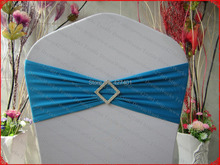 Lake Blue Single Layer Spandex/Lycra/Expand Band/Covers With Rhombic Diamond Buckle&Pin For Wedding Party Banquet Decorations 2024 - buy cheap